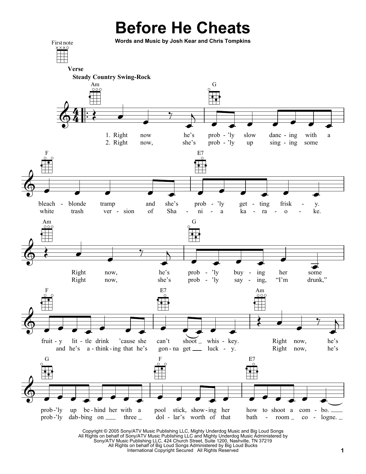Download Carrie Underwood Before He Cheats Sheet Music