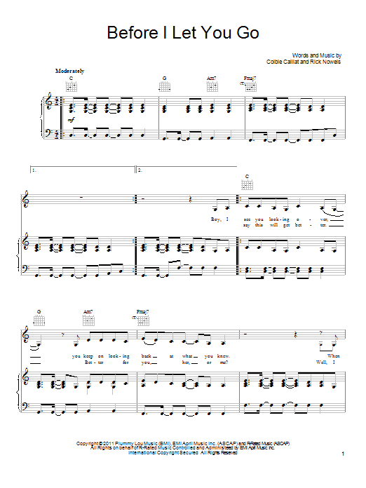 Download Colbie Caillat Before I Let You Go Sheet Music