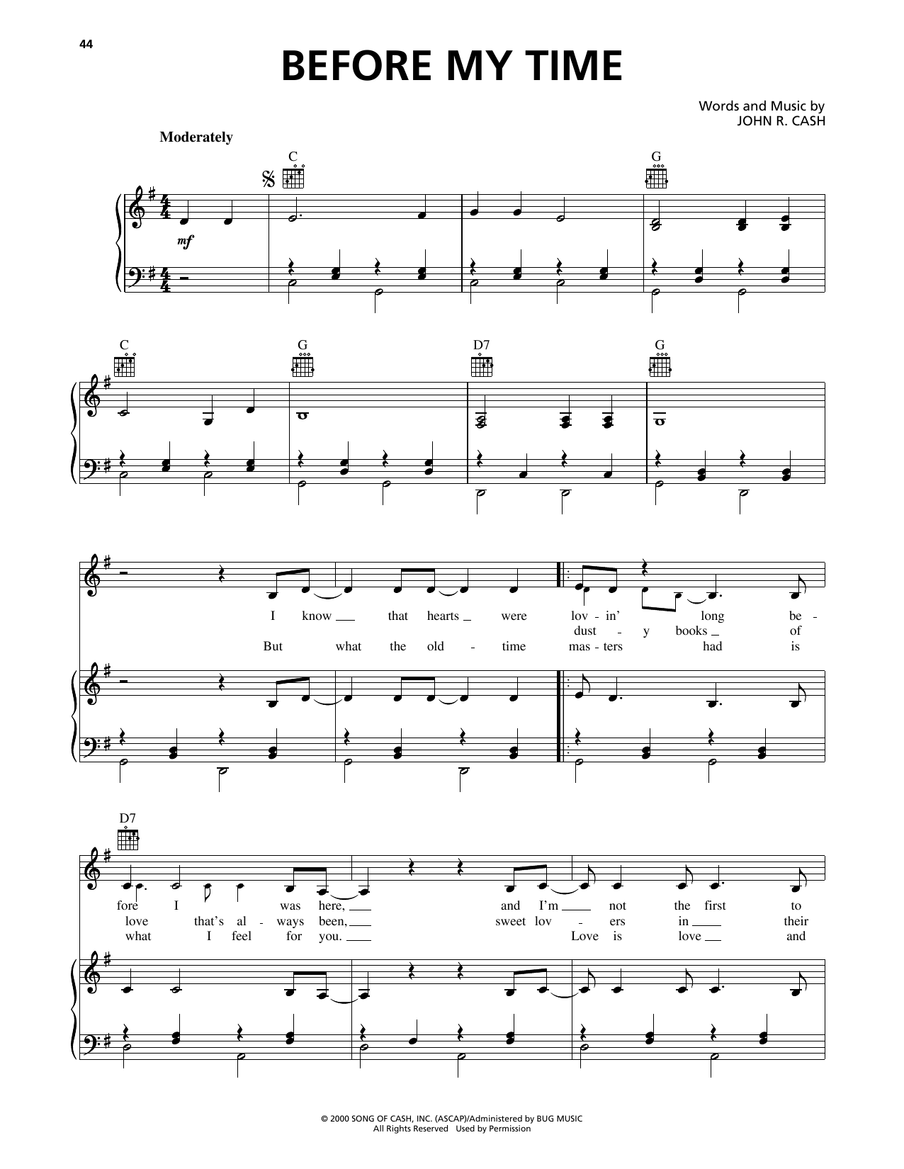 Download Johnny Cash Before My Time Sheet Music