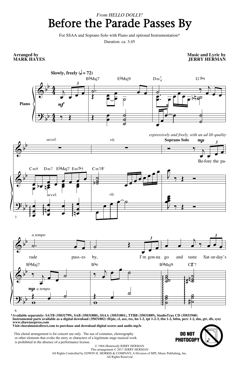 Download Mark Hayes Before The Parade Passes By Sheet Music