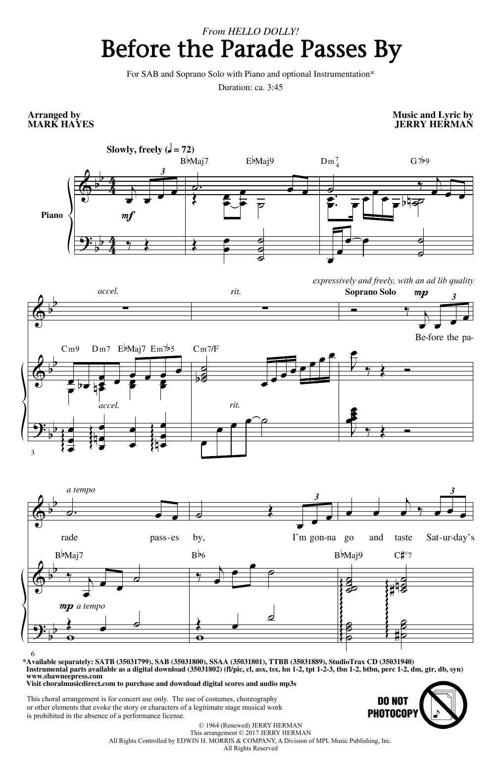 Download Mark Hayes Before The Parade Passes By Sheet Music