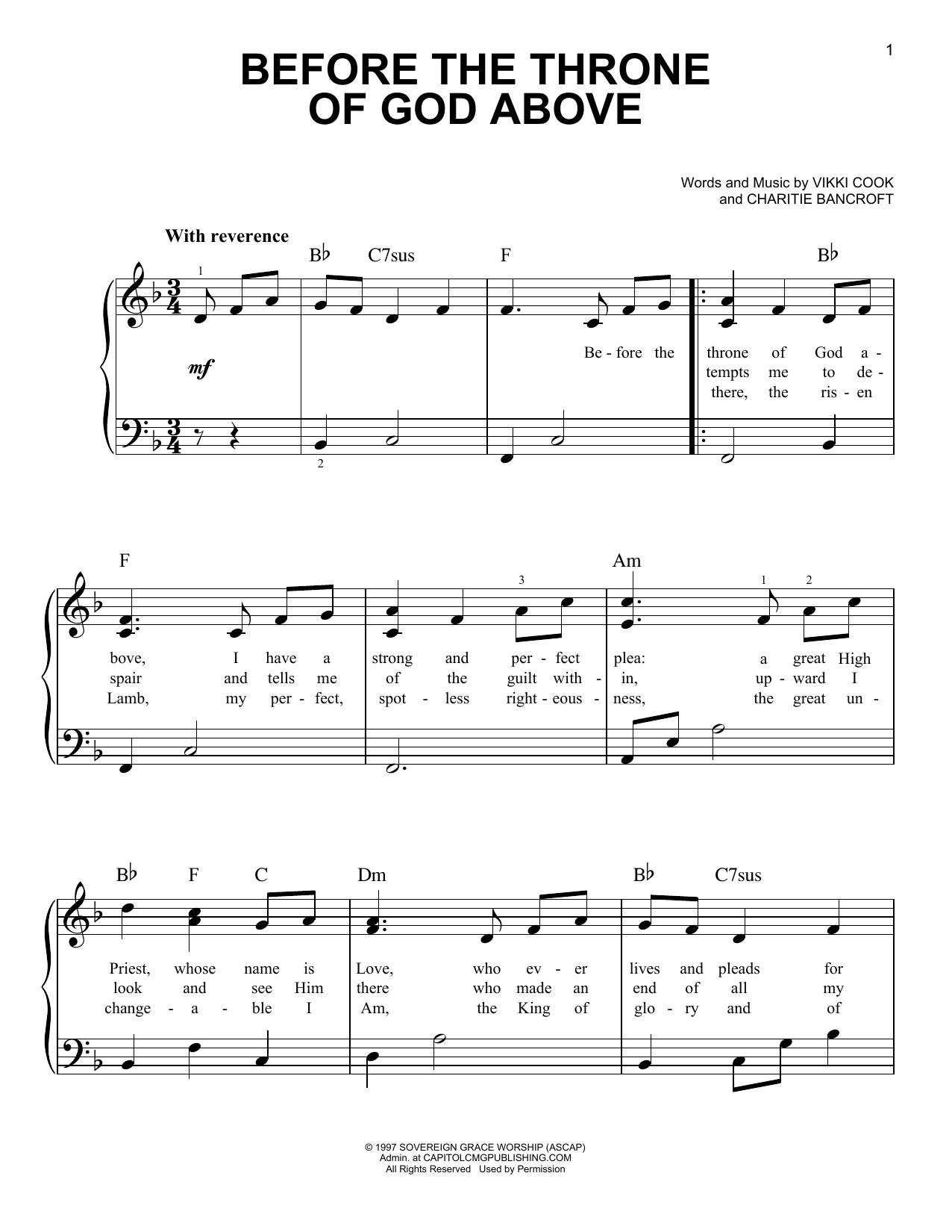Download Selah Before The Throne Of God Above Sheet Music