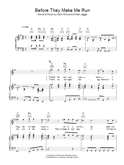 Download The Rolling Stones Before They Make Me Run Sheet Music