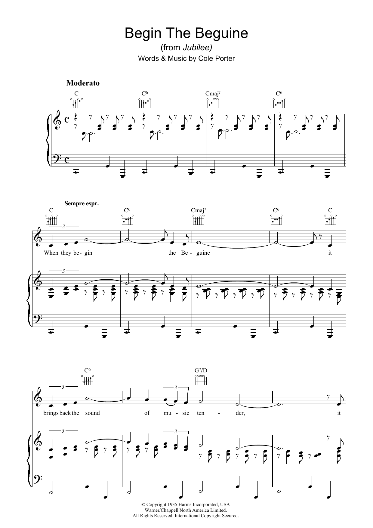 Download Cole Porter Begin The Beguine Sheet Music