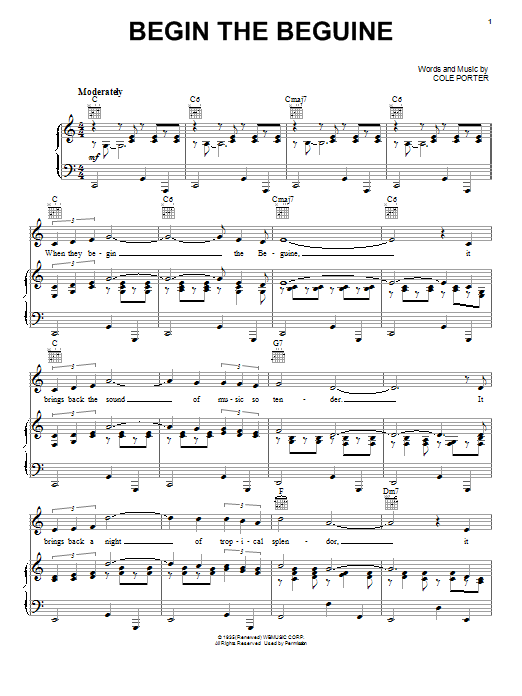 Download Cole Porter Begin The Beguine Sheet Music