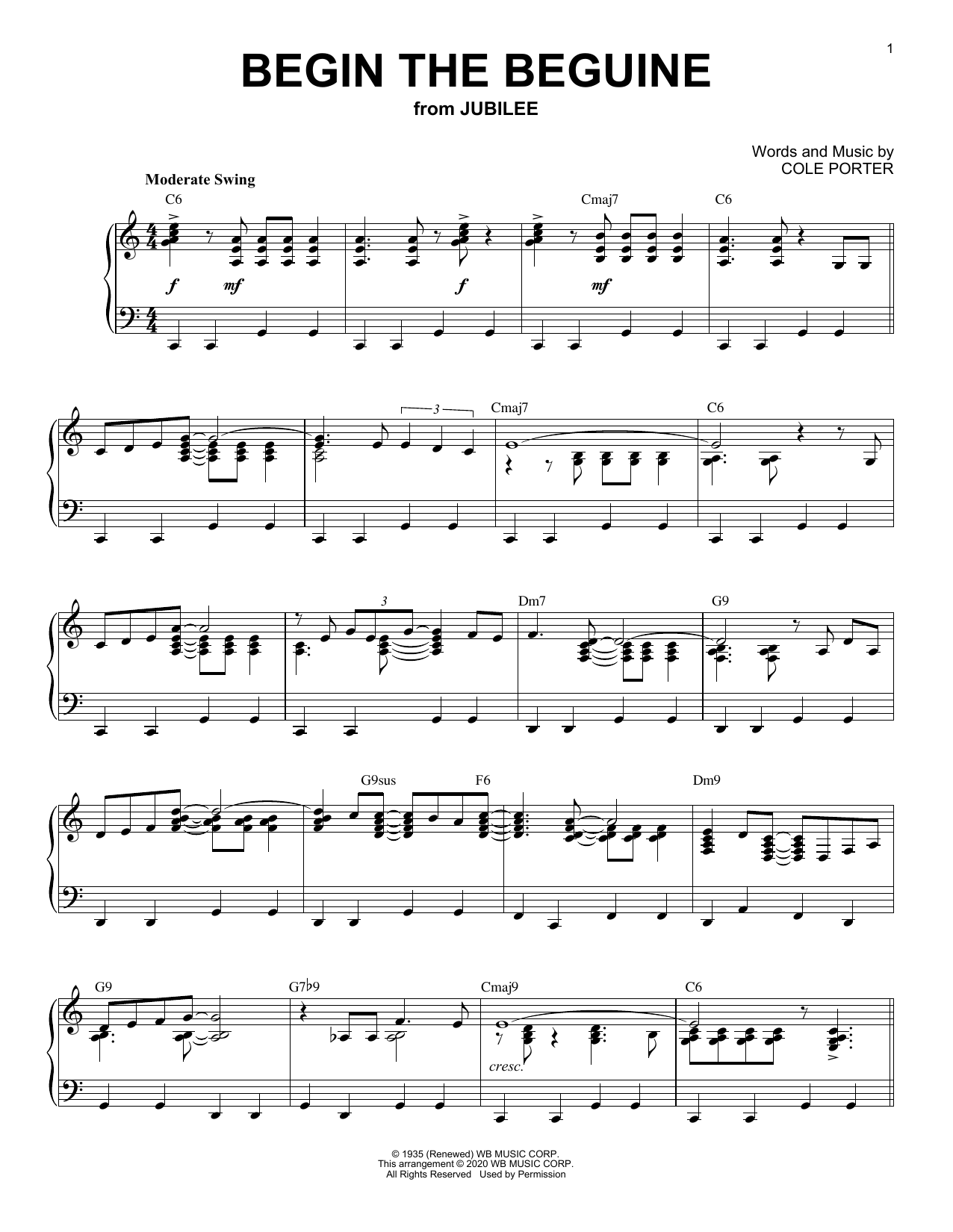 Download Cole Porter Begin The Beguine [Jazz version] (arr. Sheet Music