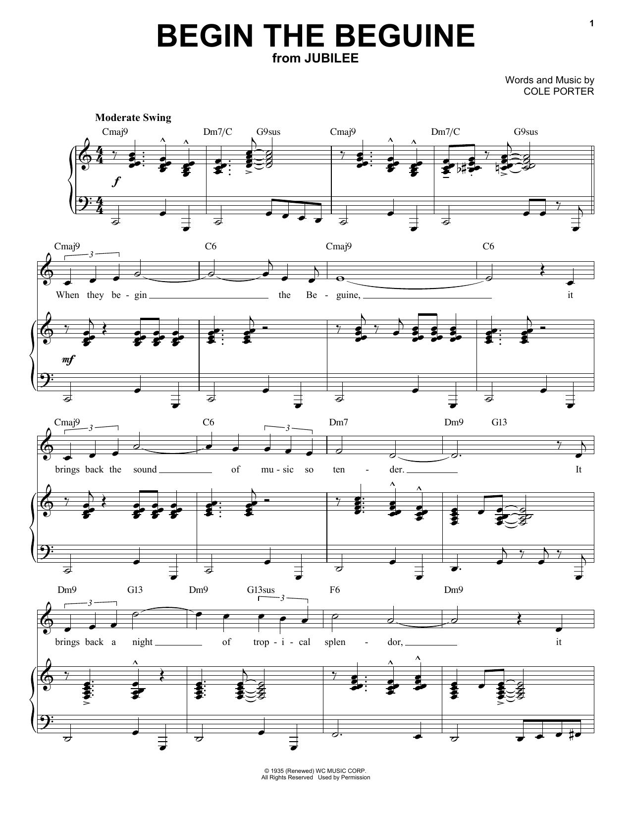 Download Cole Porter Begin The Beguine [Jazz version] (from Sheet Music