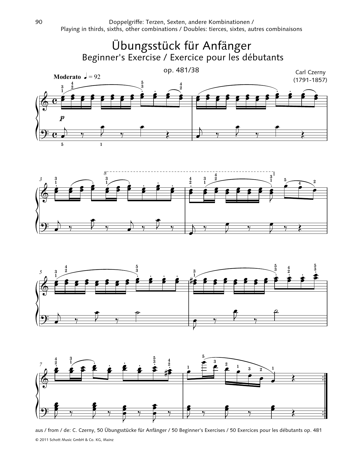 Download Carl Czerny Beginner's Exercise Sheet Music
