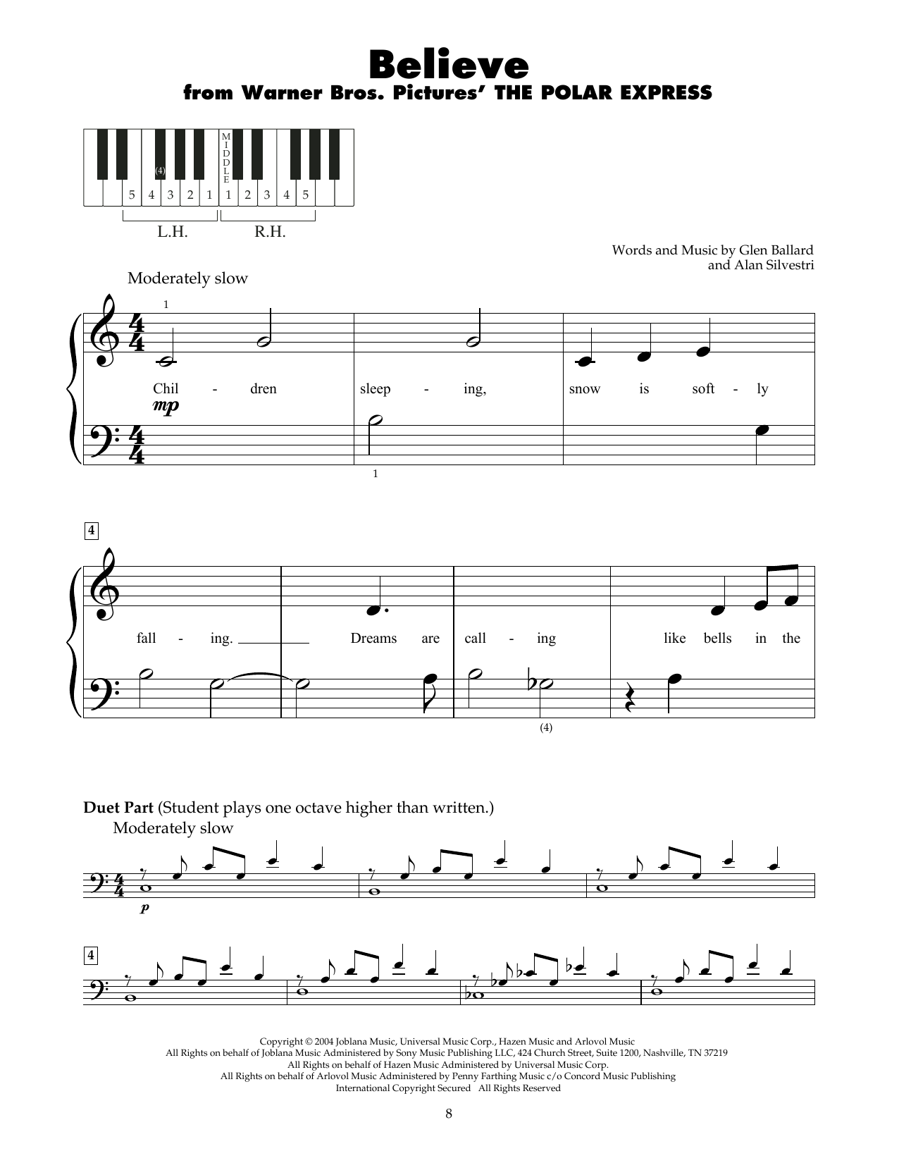 Josh Groban Believe (from The Polar Express) sheet music notes printable PDF score