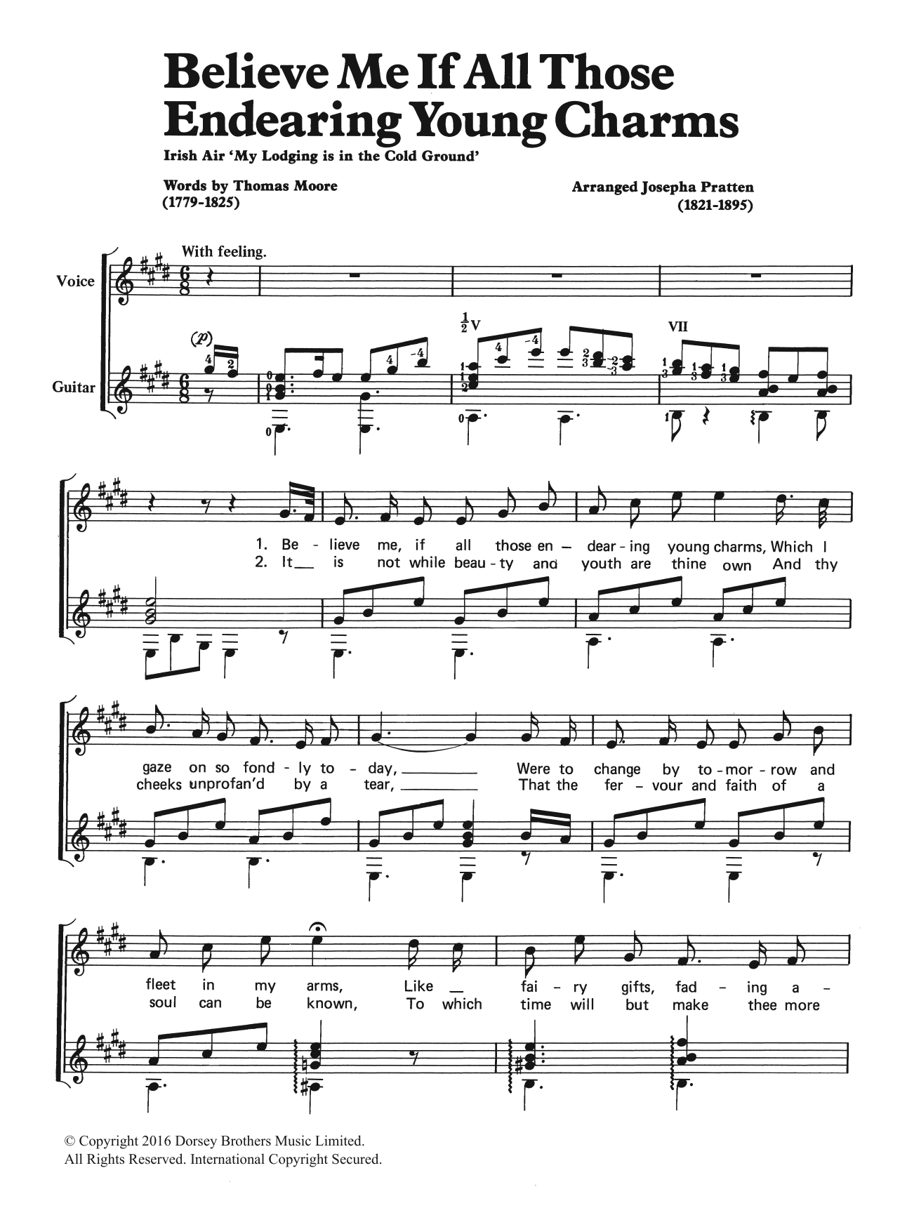 Download Traditional Believe Me If All Those Endearing Young Sheet Music