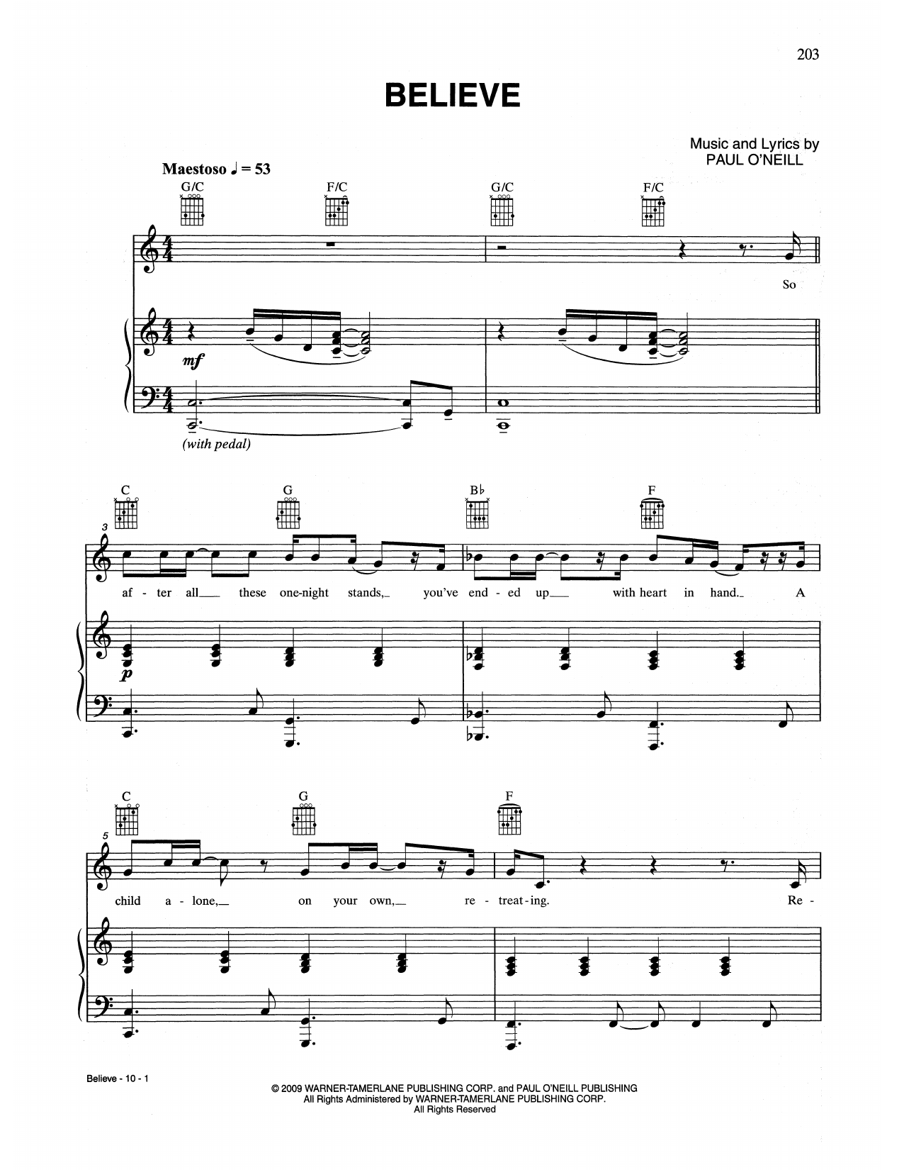 Download Trans-Siberian Orchestra Believe Sheet Music