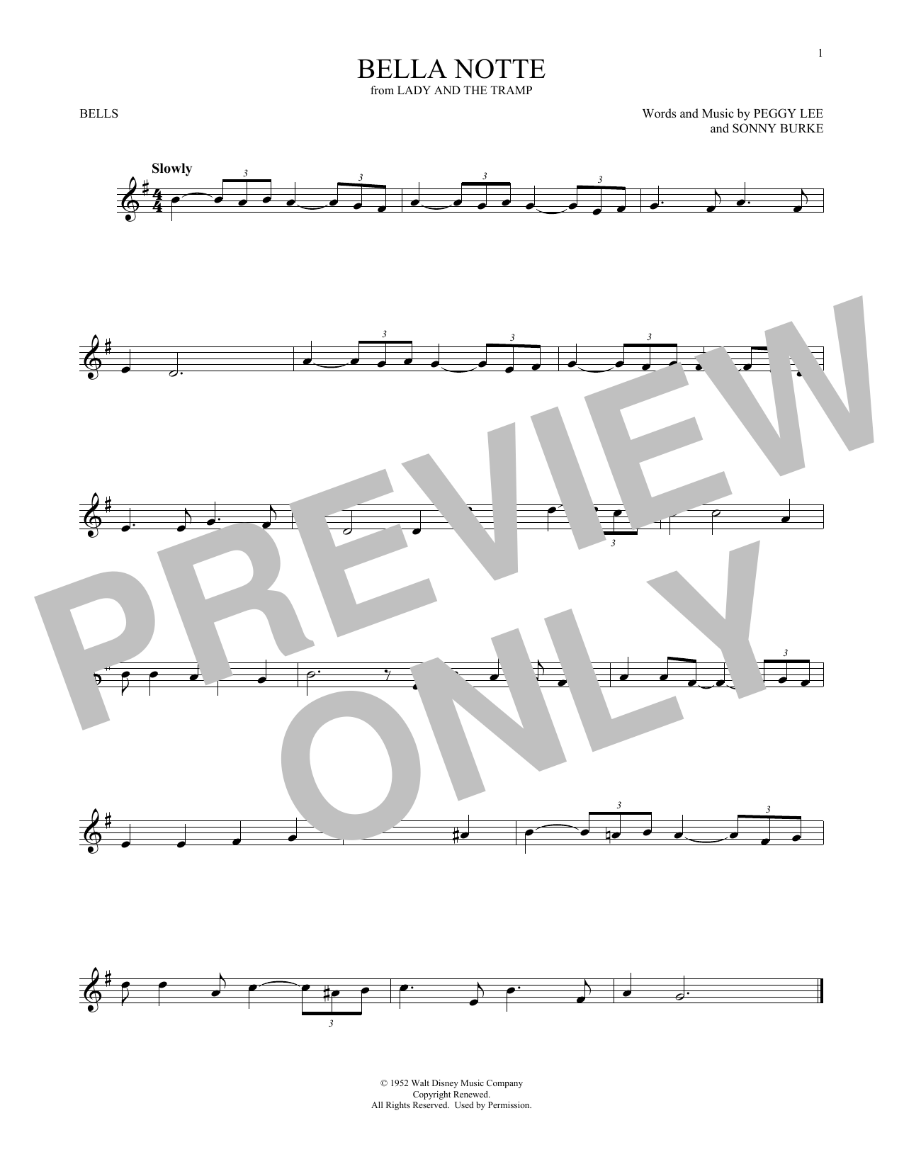 Download Peggy Lee Bella Notte (from Lady And The Tramp) Sheet Music