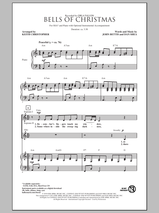 Download John Bettis Bells Of Christmas (arr. Keith Christop Sheet Music