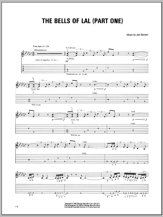 Download Joe Satriani Bells Of Lal (Part One) Sheet Music