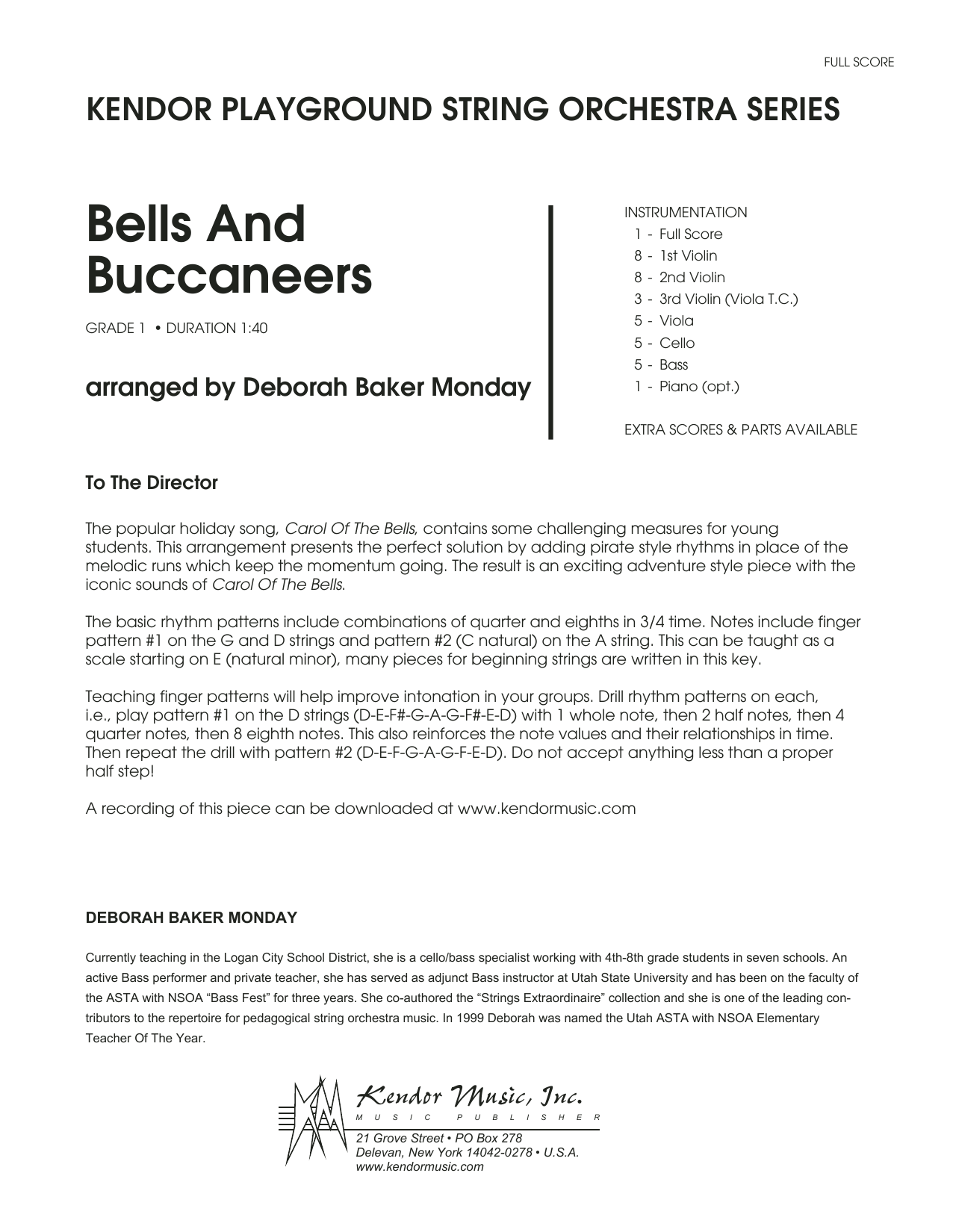 Download Deborah Baker Monday Bells And Buccaneers - Full Score Sheet Music