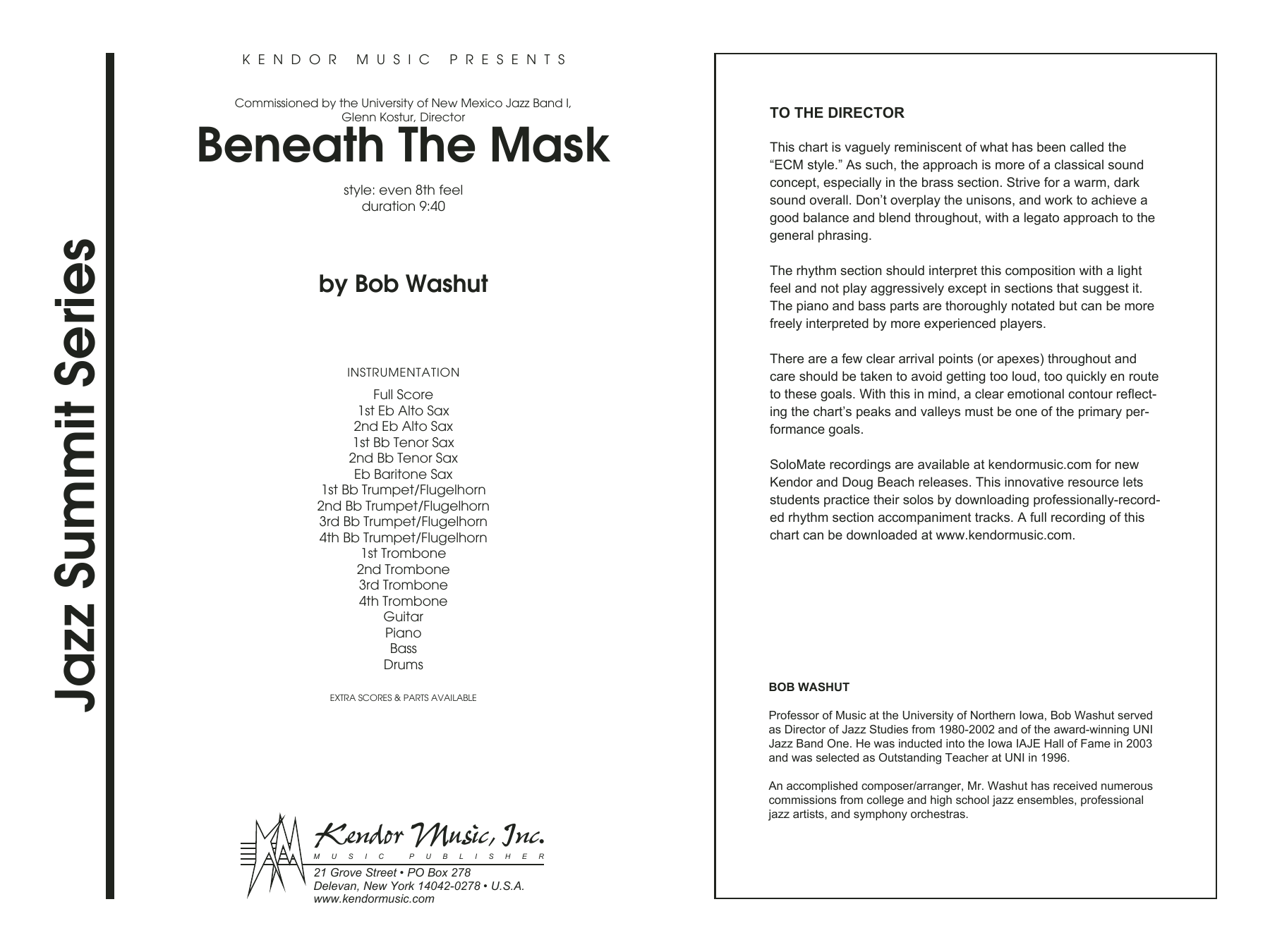 Download Washut Beneath The Mask - Full Score Sheet Music