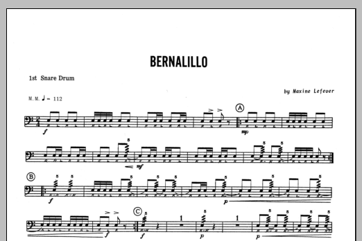 Download Lefever Bernalillo - 1st snare drum Sheet Music