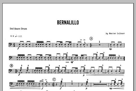 Download Lefever Bernalillo - 2nd snare drum Sheet Music