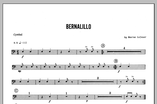 Download Lefever Bernalillo - Cymbal Sheet Music