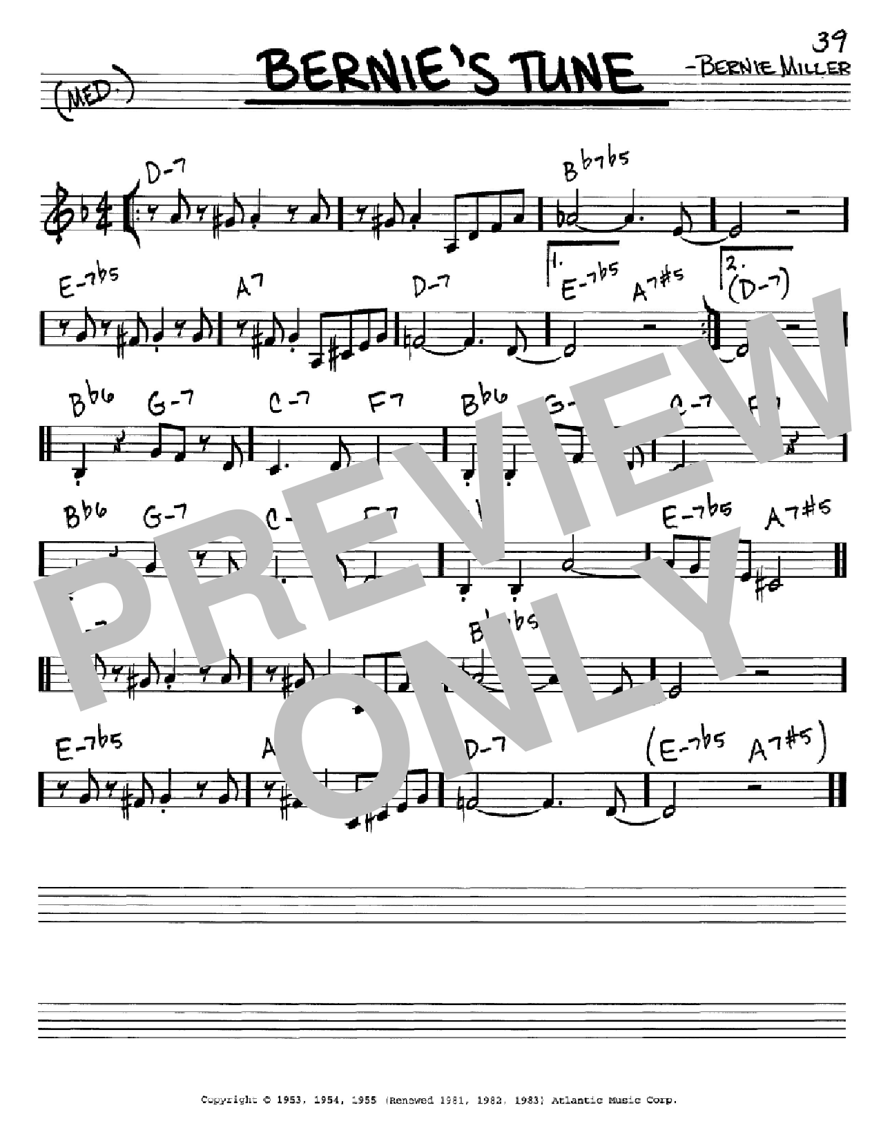 Download Mike Stoller Bernie's Tune Sheet Music