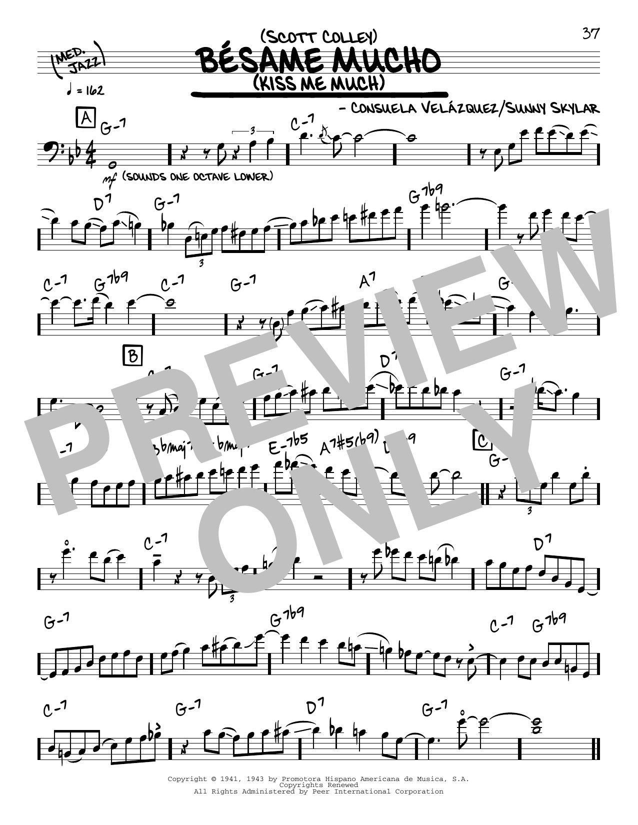 Download Scott Colley Bésame Mucho (Kiss Me Much) (solo only Sheet Music