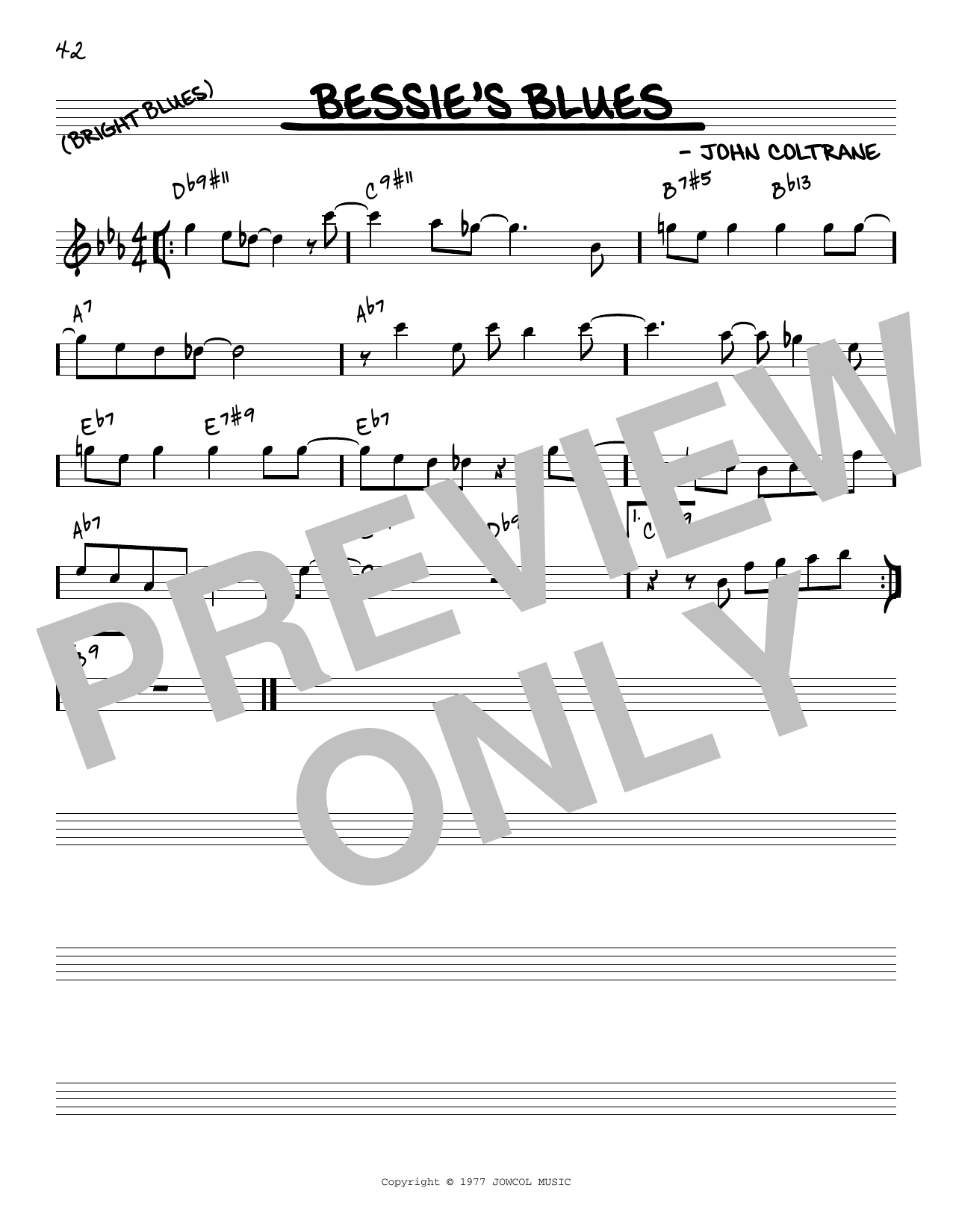 Download John Coltrane Bessie's Blues [Reharmonized version] ( Sheet Music