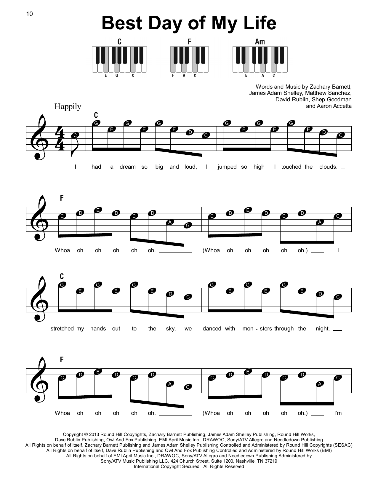 Download American Authors Best Day Of My Life Sheet Music