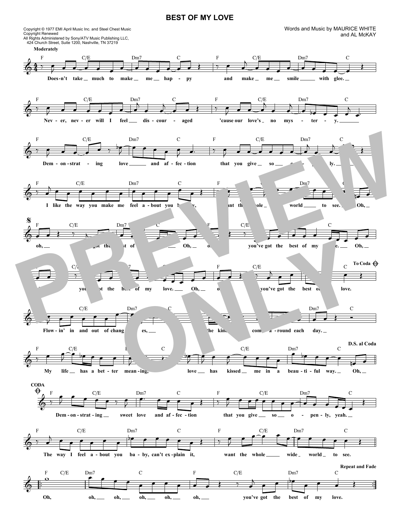 Download The Emotions Best Of My Love Sheet Music