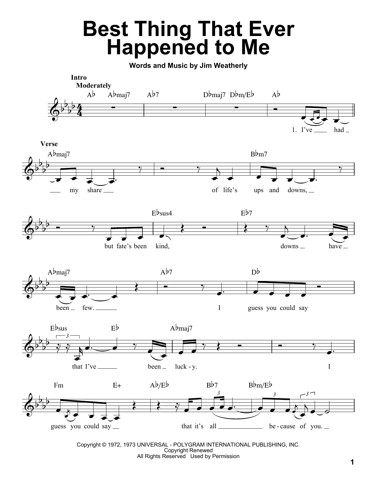 Download Gladys Knight & The Pips Best Thing That Ever Happened To Me Sheet Music