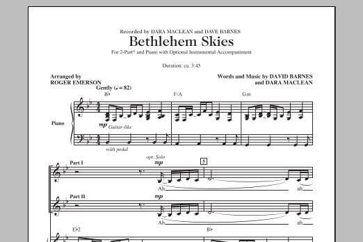 Download Dara Maclean Bethlehem Skies (arr. Roger Emerson) Sheet Music
