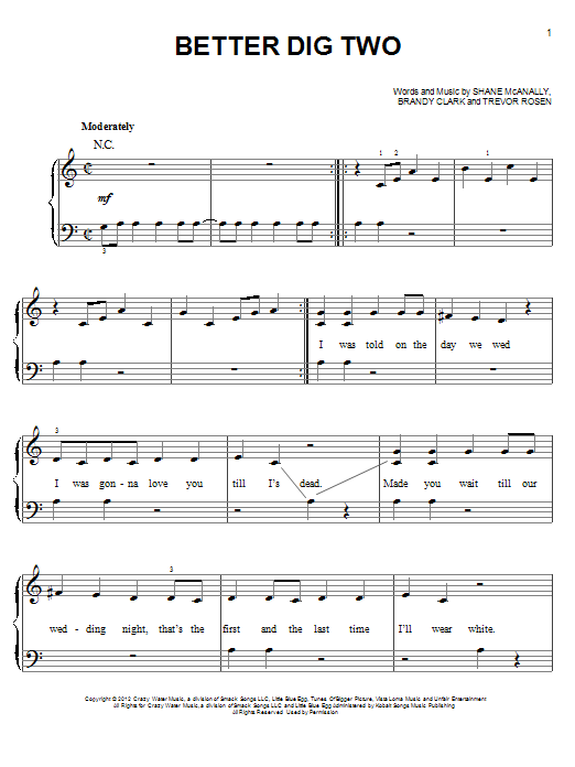 Download The Band Perry Better Dig Two Sheet Music