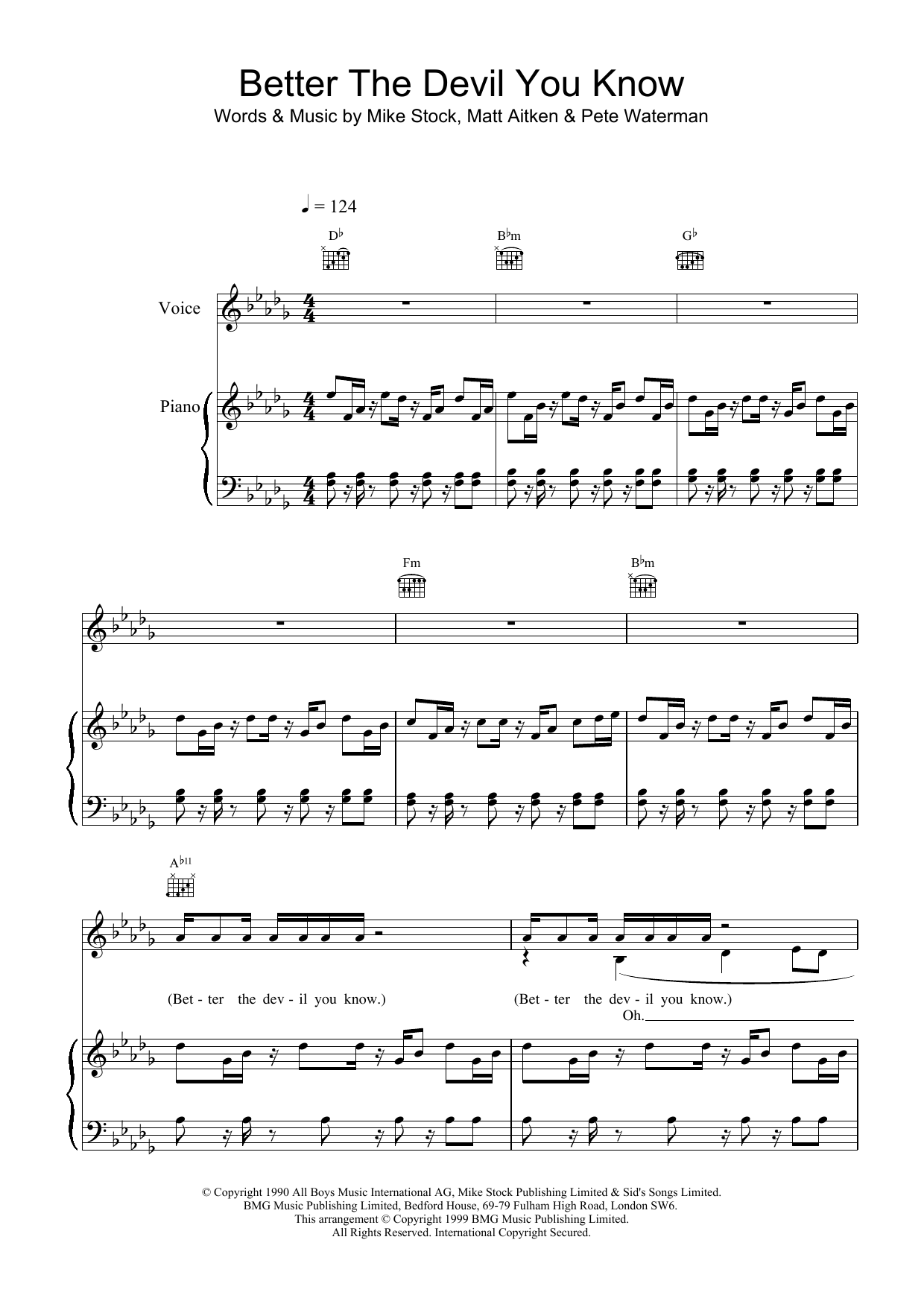 Download Steps Better The Devil You Know Sheet Music