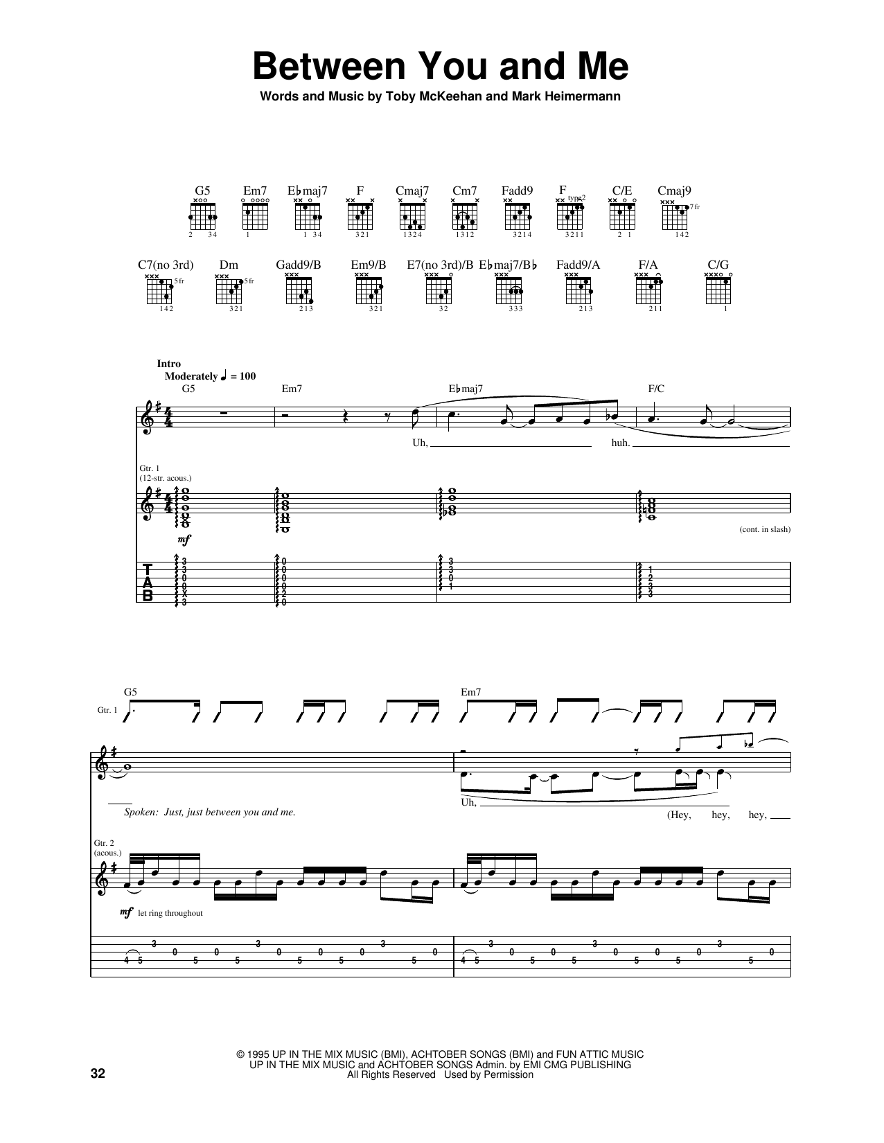 Download dc Talk Between You And Me Sheet Music
