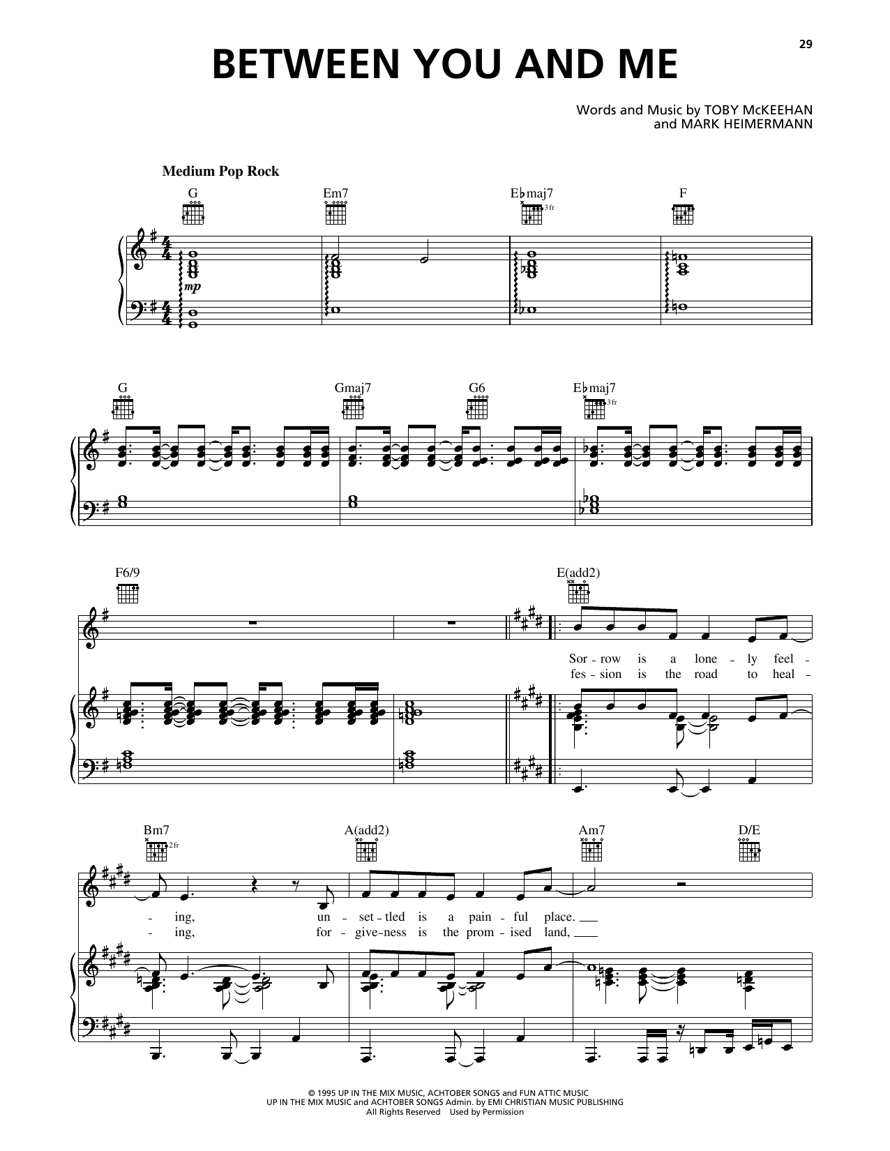 Download dc Talk Between You And Me Sheet Music
