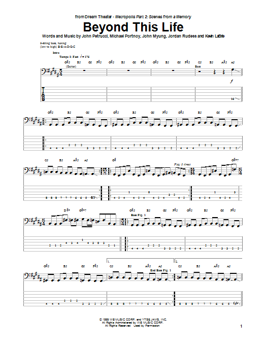 Download Dream Theater Beyond This Life Sheet Music