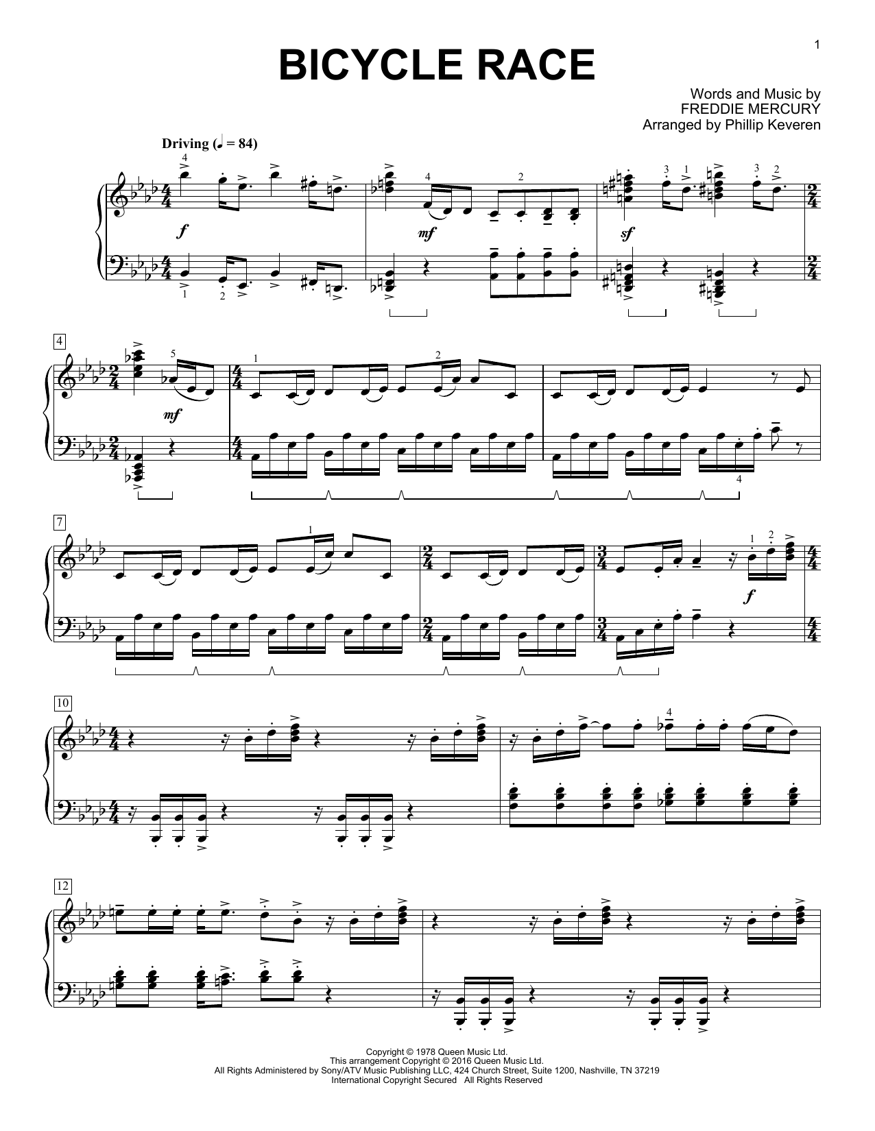 Download Queen Bicycle Race [Classical version] (arr. Sheet Music