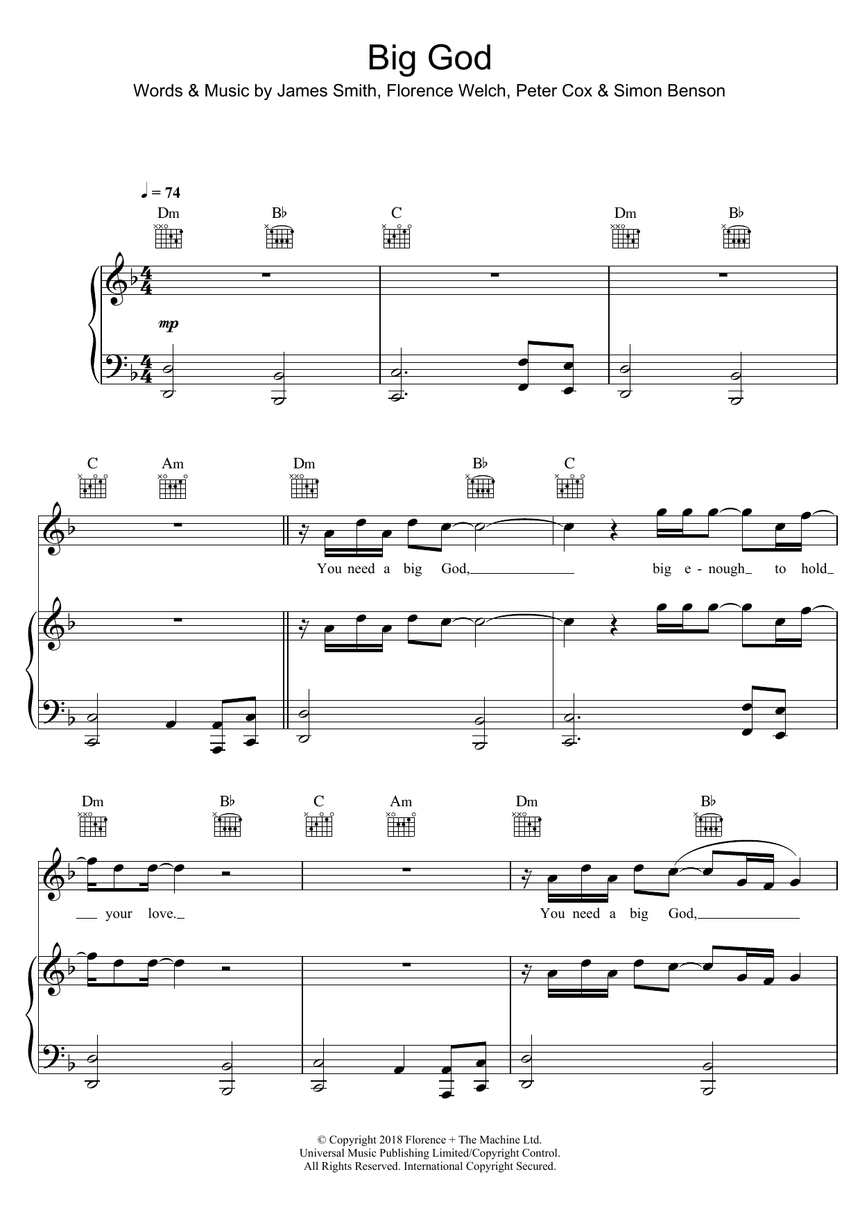 Download Florence And The Machine Big God Sheet Music