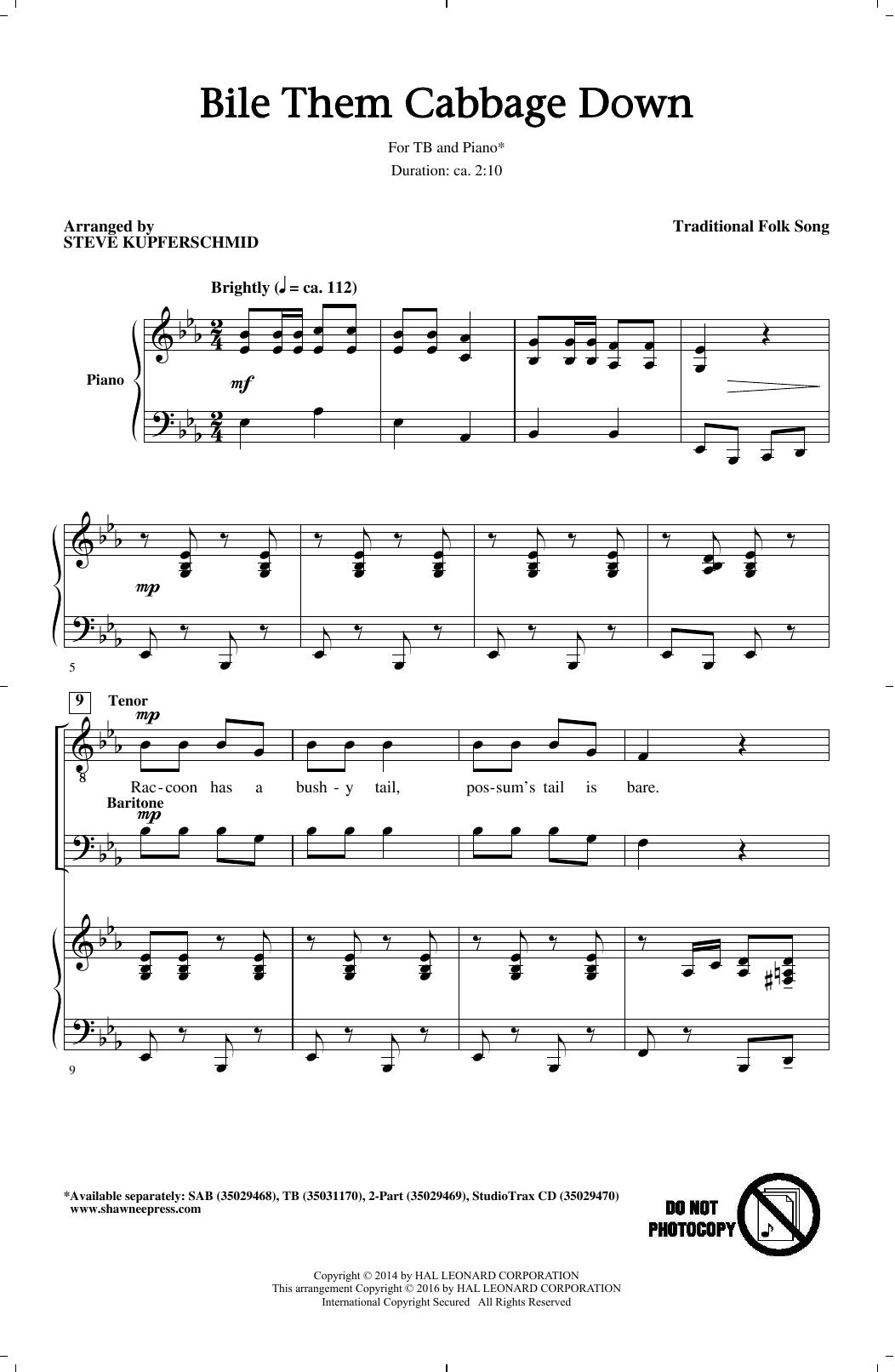Download Traditional Folksong Bile Them Cabbage Down (arr. Steve Kupf Sheet Music