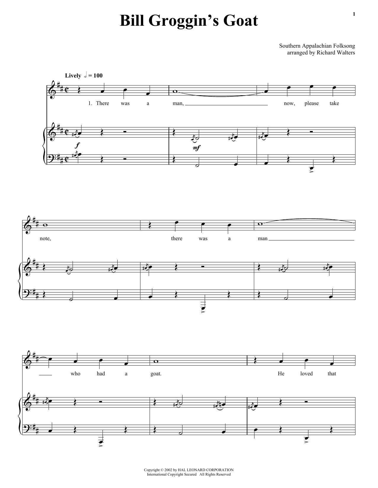 Download 19th Century American Folksong Bill Grogan's Goat Sheet Music