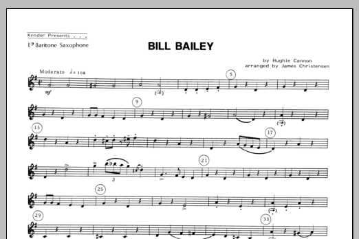 Download Christensen Bill Bailey - Baritone Sax Sheet Music