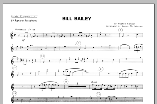 Download Christensen Bill Bailey - Soprano Sax Sheet Music