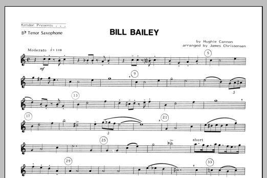 Download Christensen Bill Bailey - Tenor Sax Sheet Music