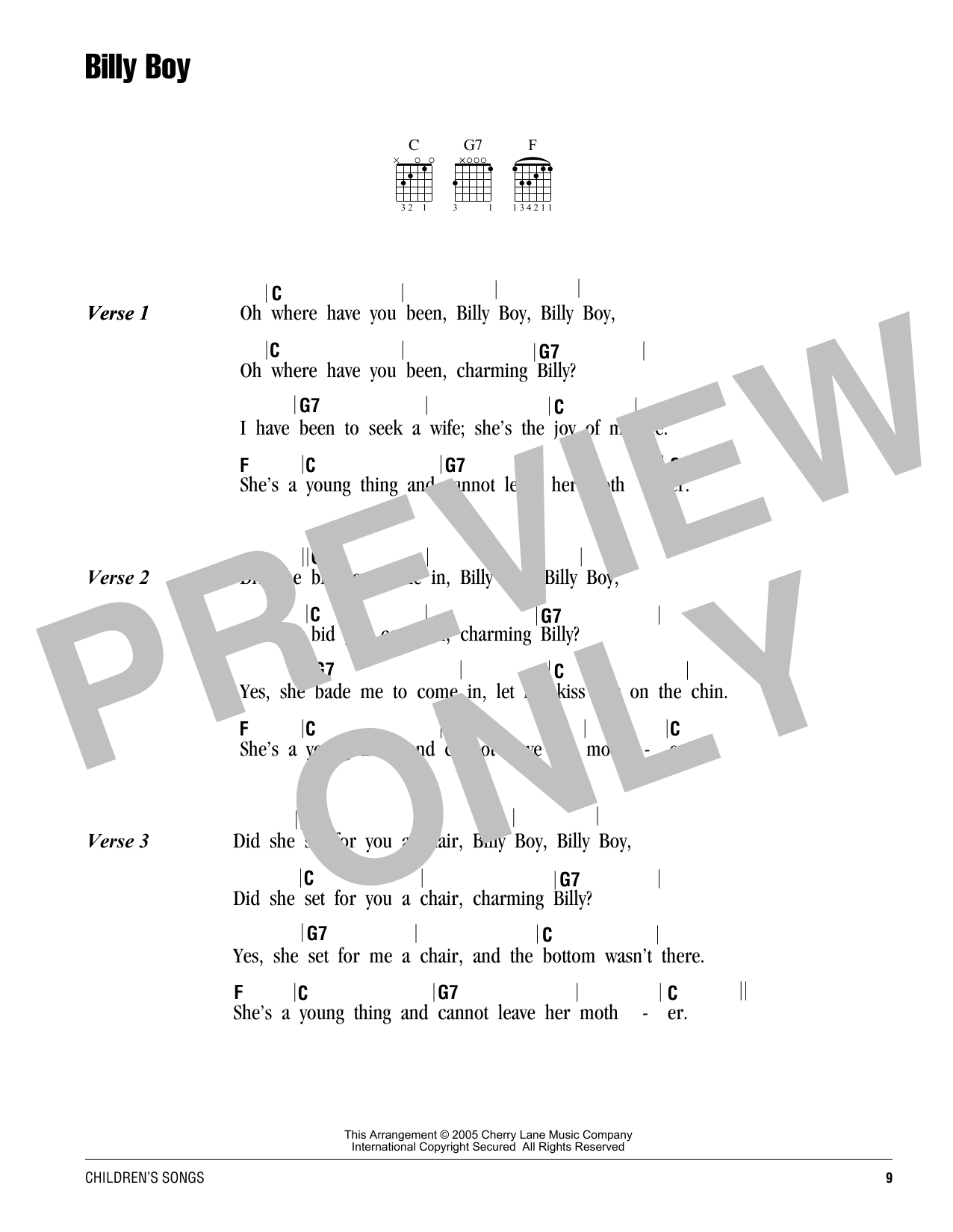 Download Traditional Billy Boy Sheet Music