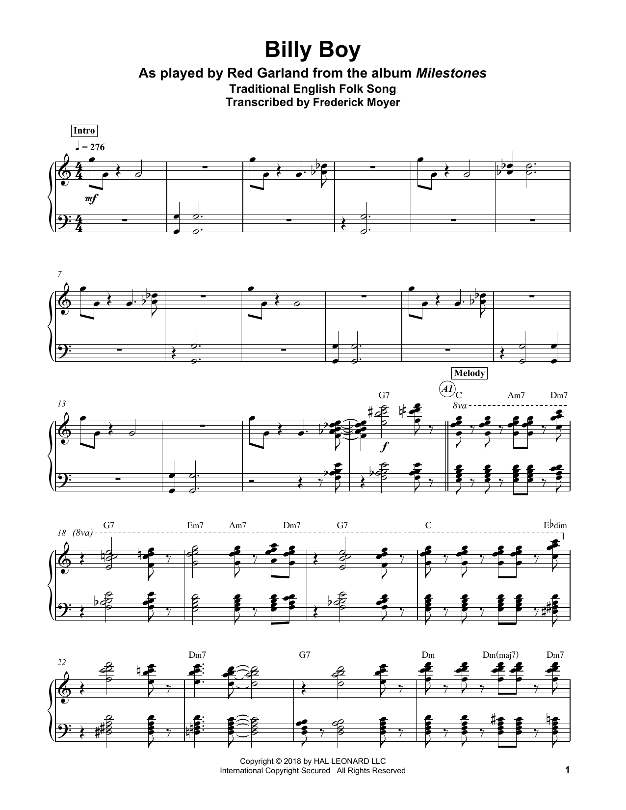 Download Traditional Billy Boy Sheet Music