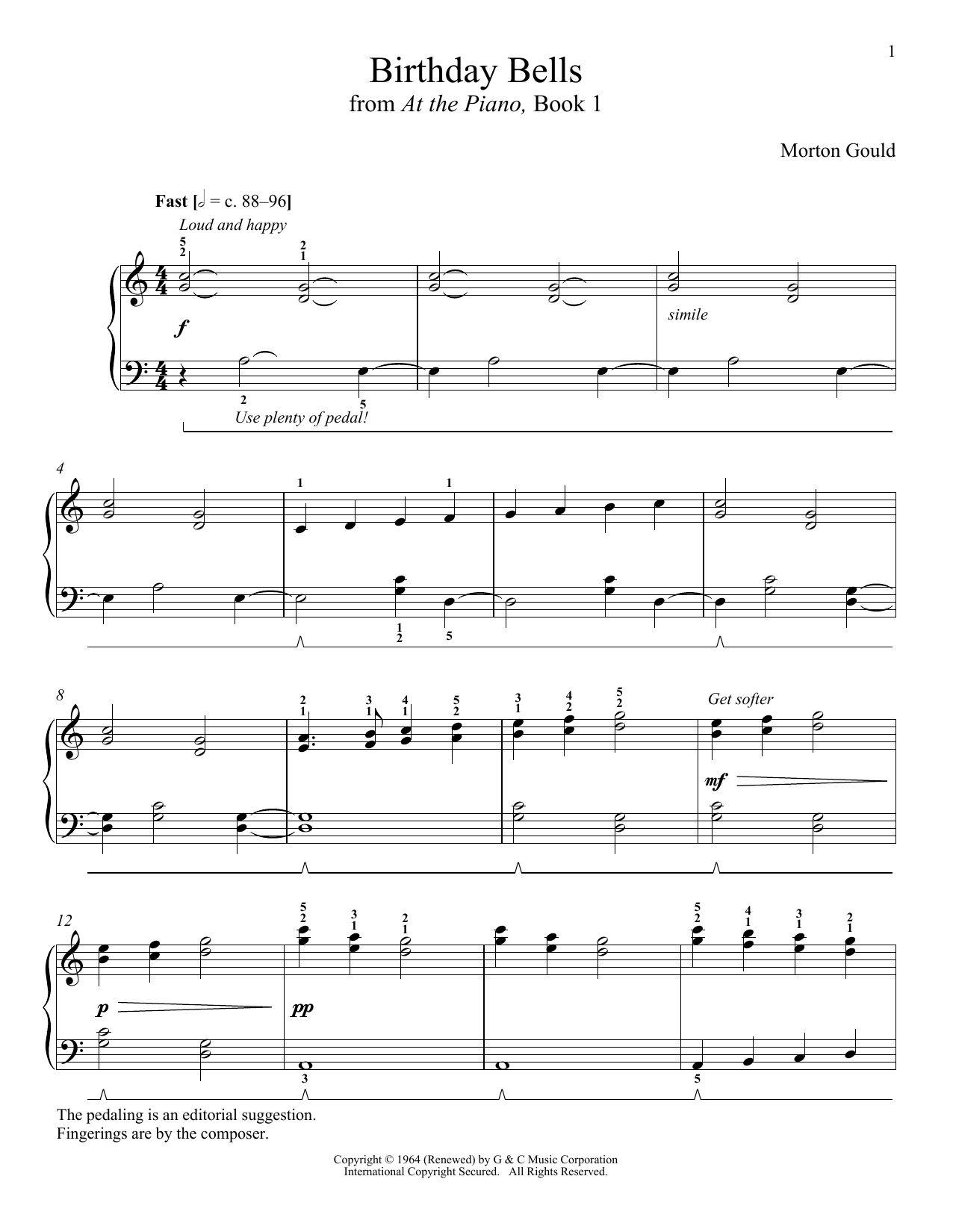 Download Morton Gould Birthday Bells Sheet Music