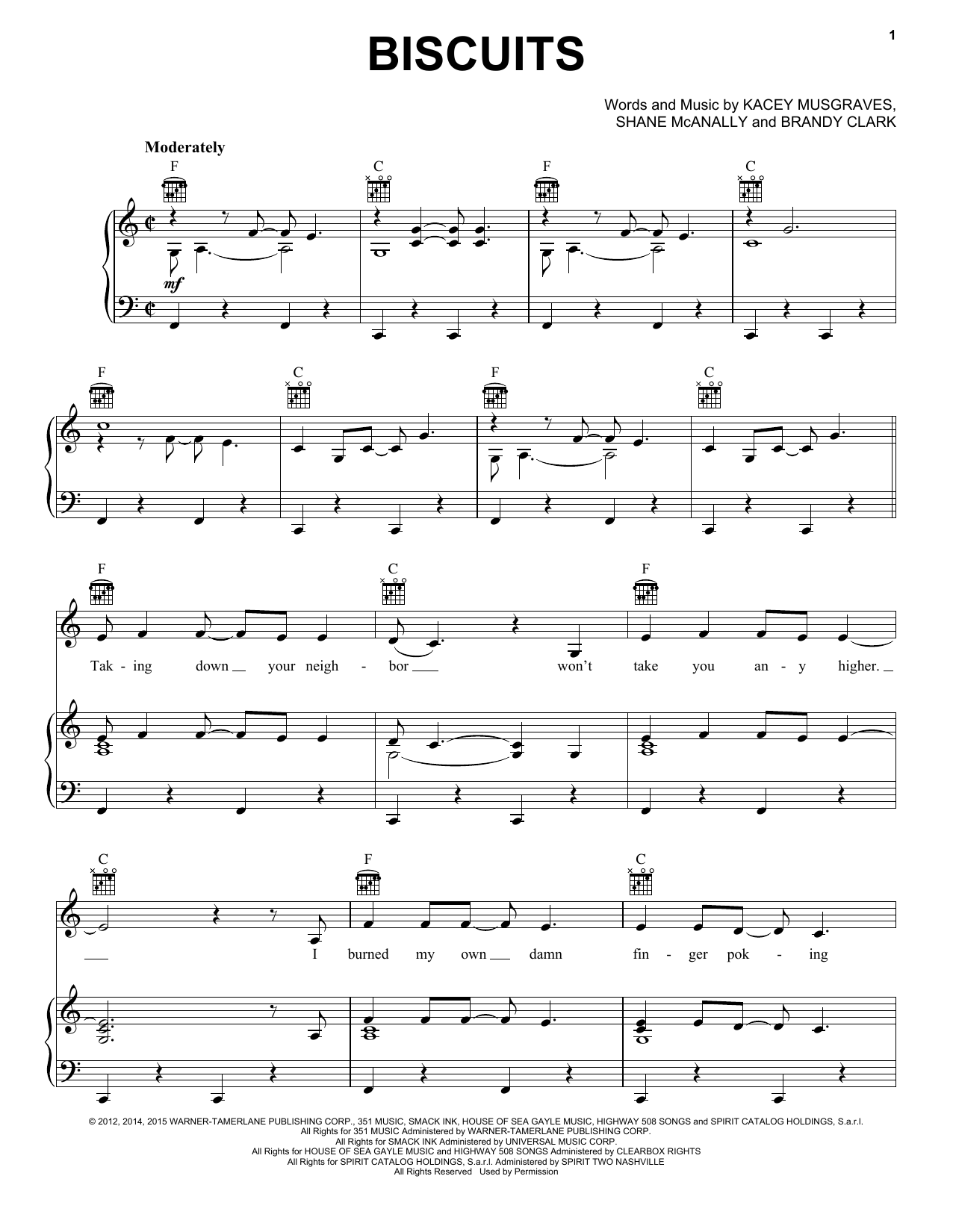 Download Kacey Musgraves Biscuits Sheet Music