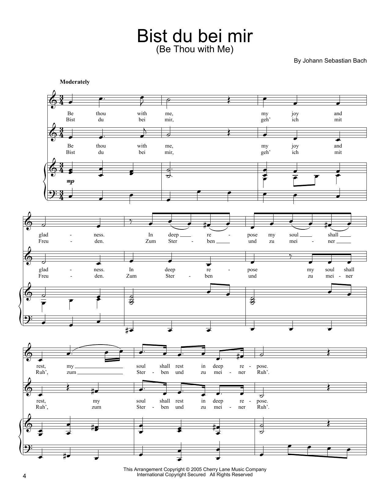 Download J.S. Bach Bist du bei mir (You Are With Me) Sheet Music