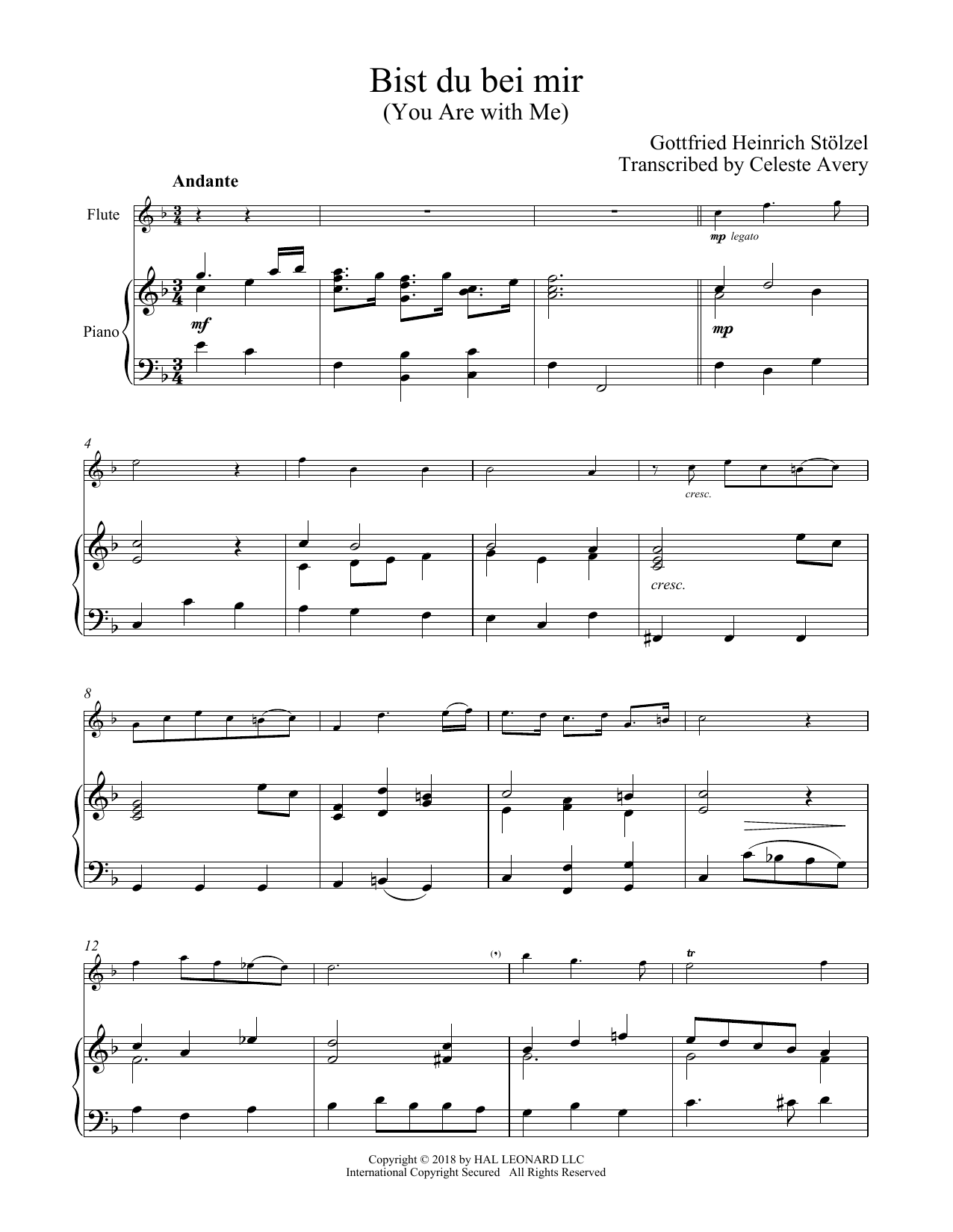 Download Johann Sebastian Bach Bist du bei mir (You Are With Me) Sheet Music