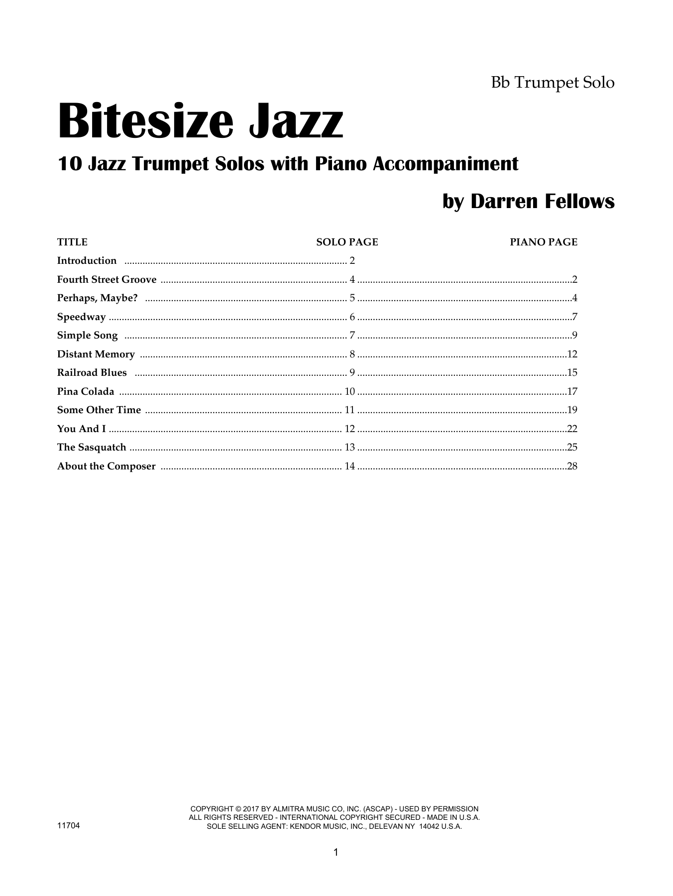 Download Darren Fellows Bitesize Jazz - Bb Trumpet Sheet Music