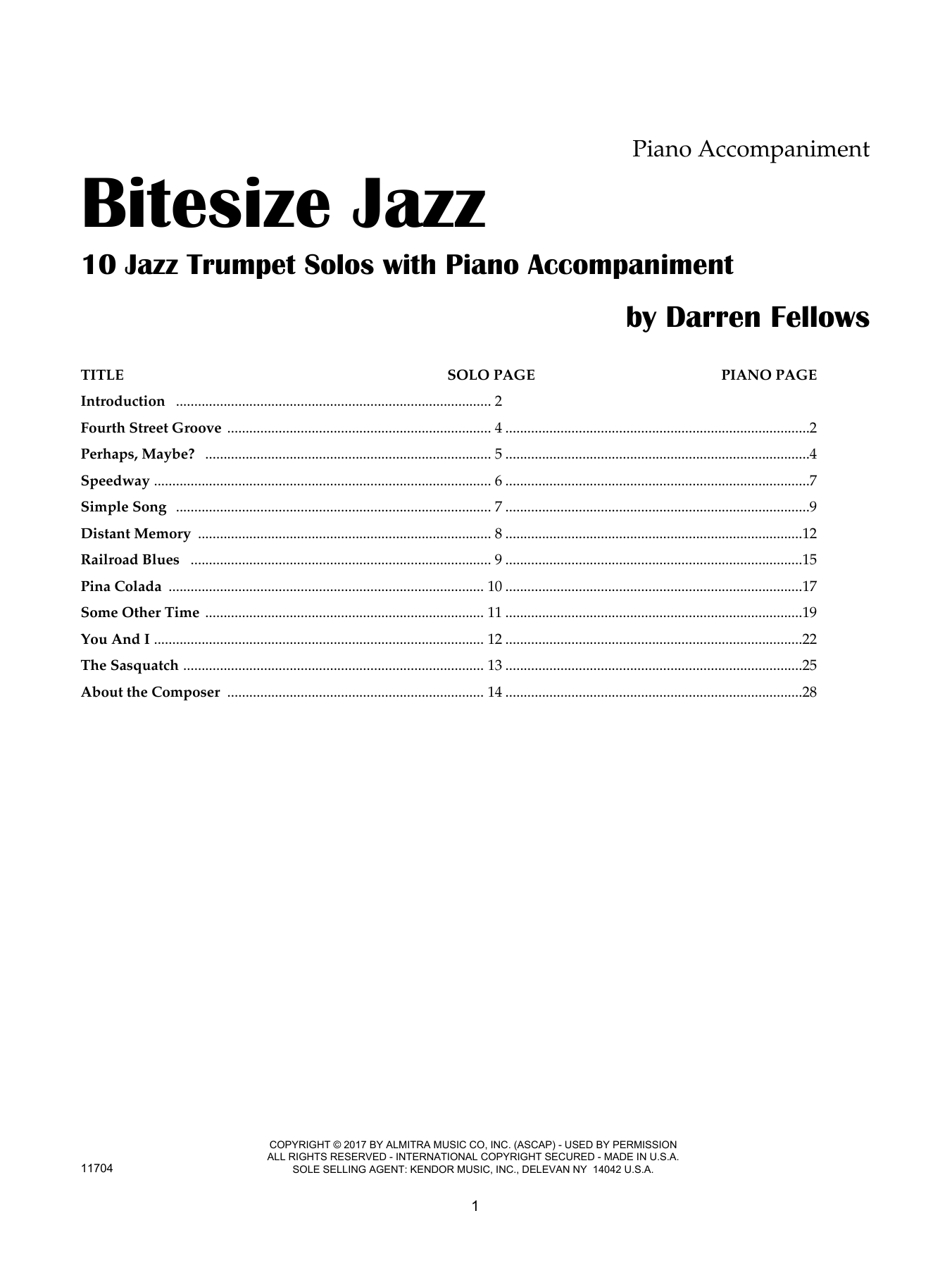 Download Darren Fellows Bitesize Jazz - Piano Accompaniment Sheet Music